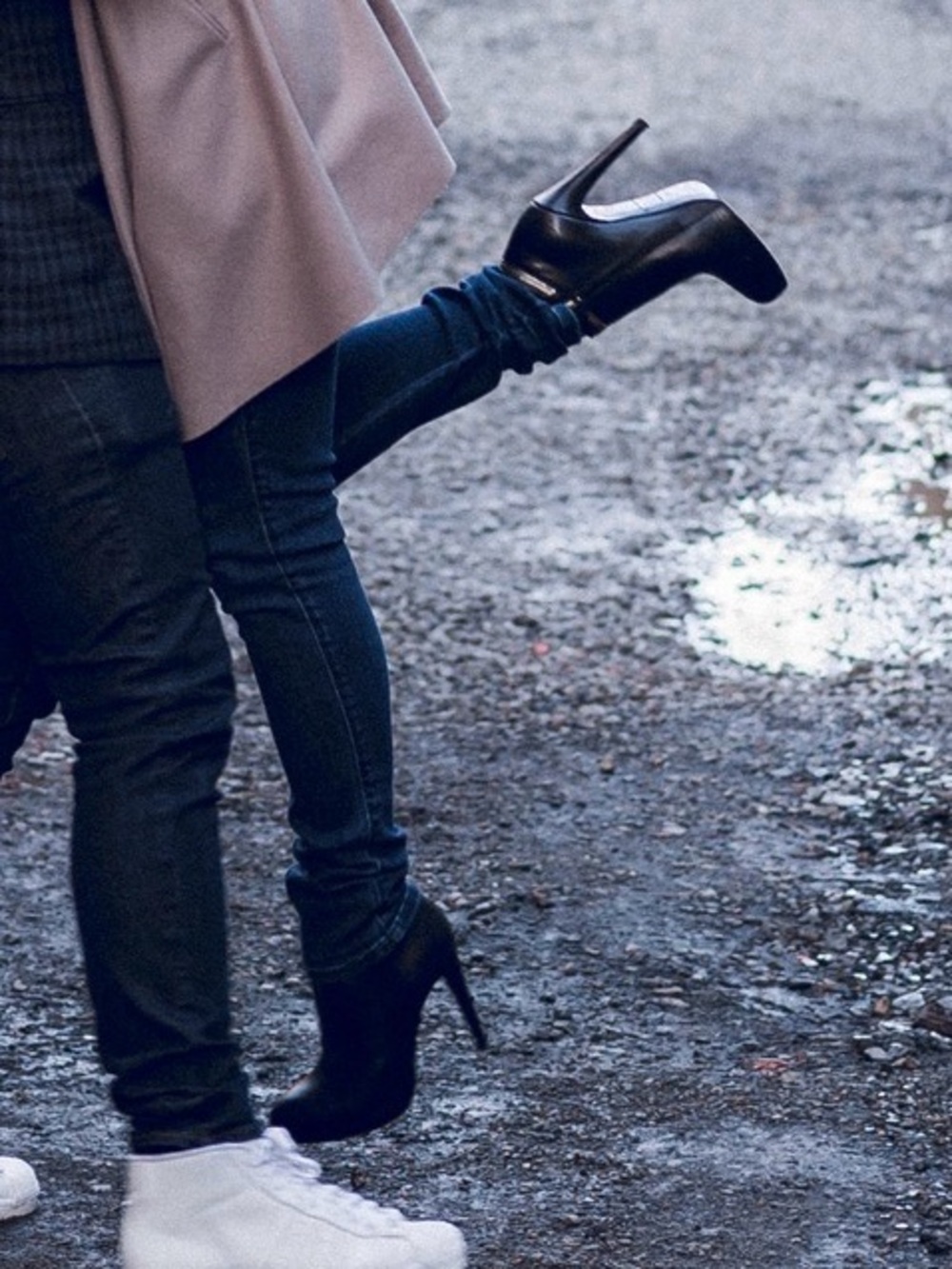 All Saints Black Leather Zip-Trim High-Heel Ankle Booties